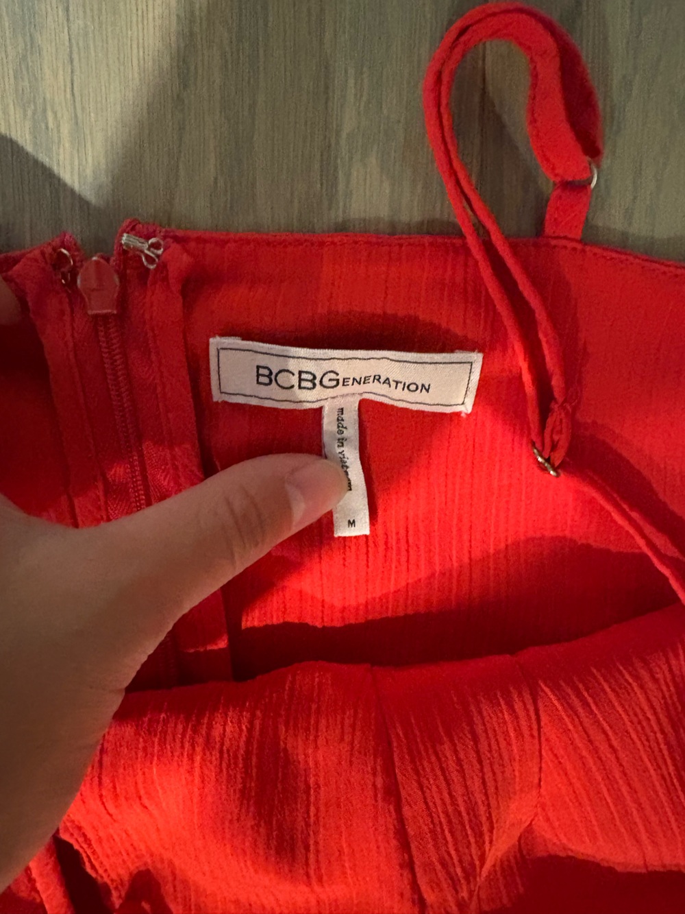 BCBGeneration Red Spaghetti-Strap Ruffle Mini Dress - Picture 3 of 4